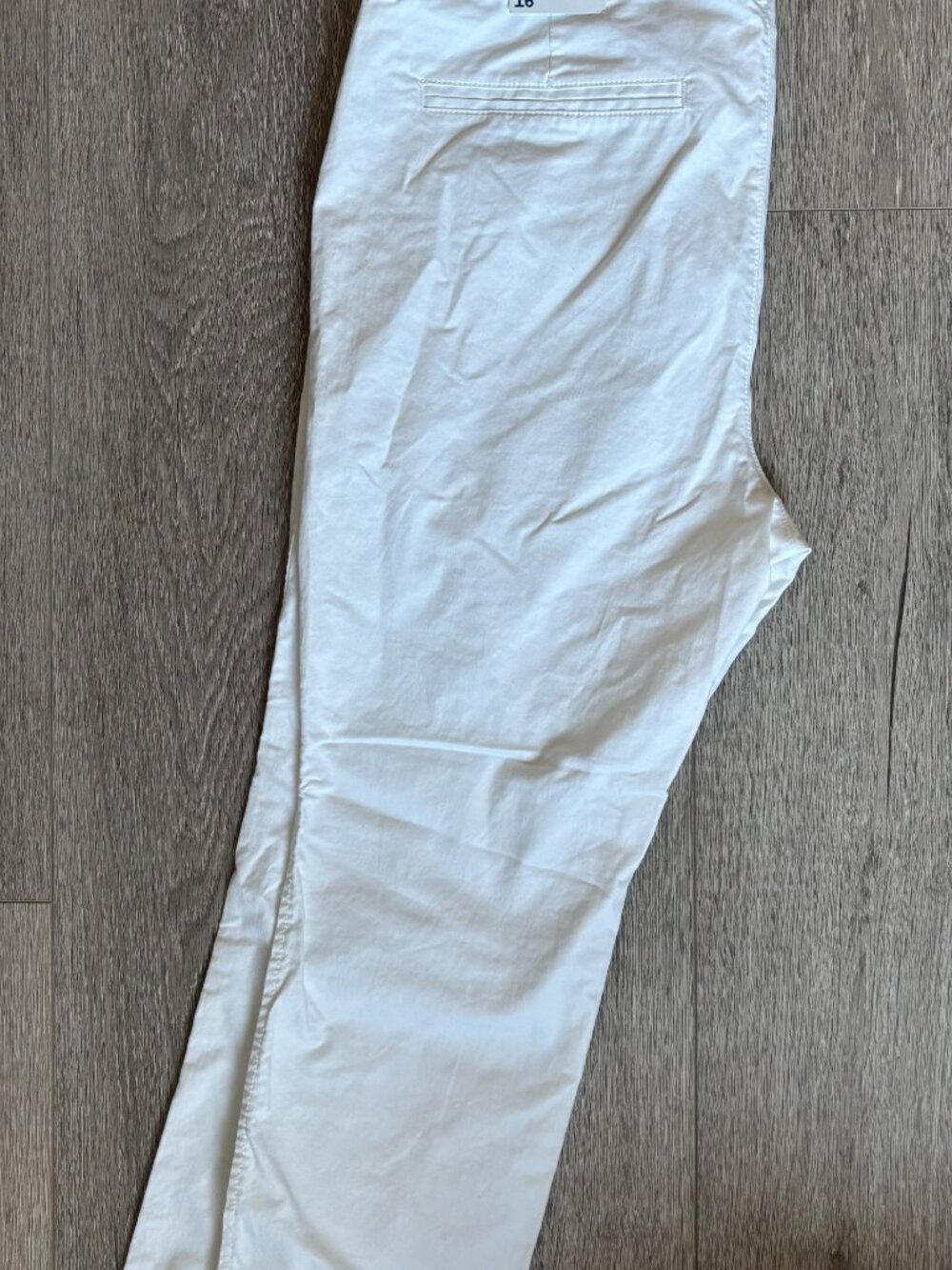 Old Navy 16 Pixie Mid Rise Pants, White - Picture 3 of 3